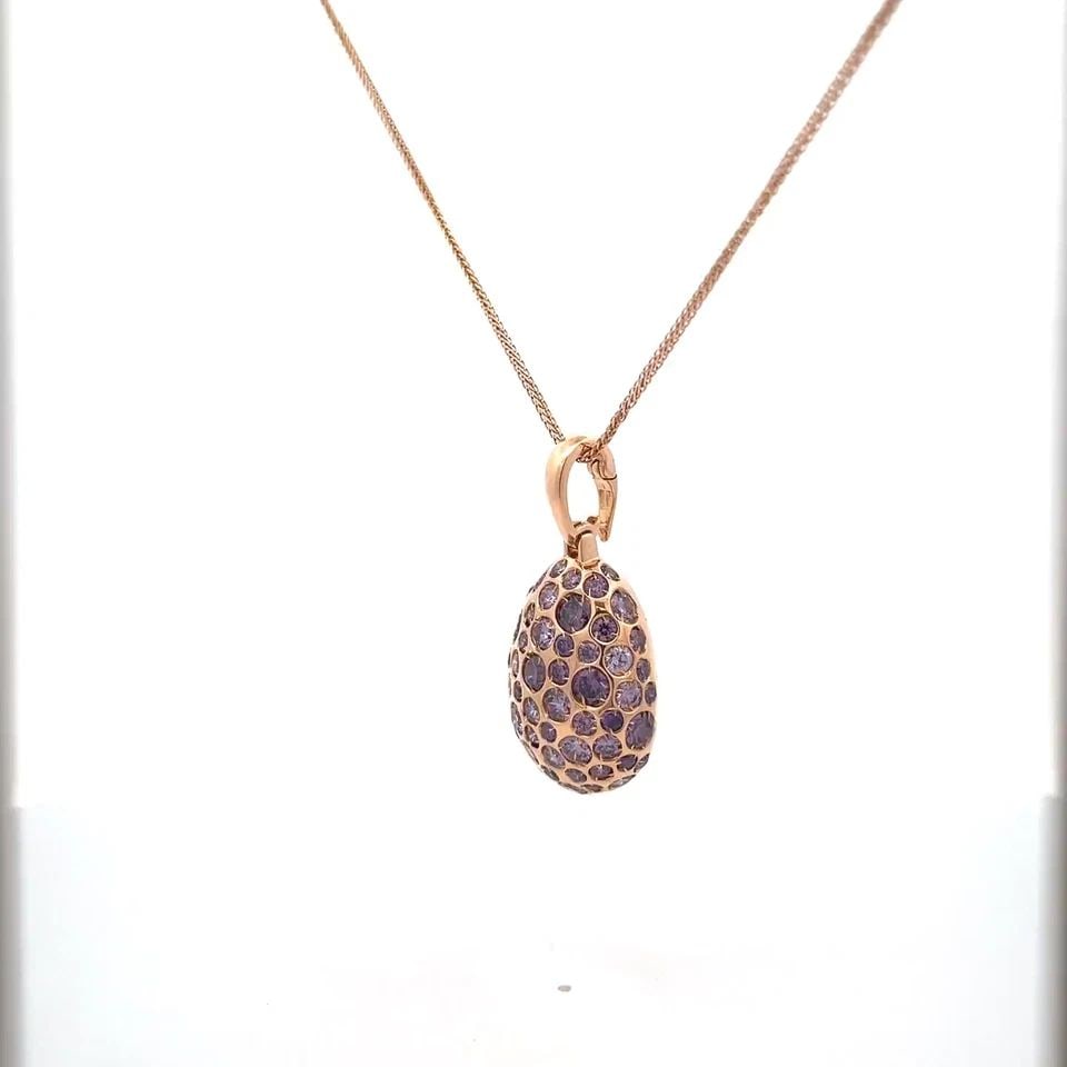 AMETHYST 18K ROSE GOLD LARGE OVAL PENDANT & CHAIN NECKLACE: AMETHYST 18K ROSE GOLD LARGE OVAL PENDANT & CHAIN NECKLACE AMETHYST 18K ROSE GOLD LARGE OVAL PENDANT & CHAIN NECKLACE Amethyst 18k Rose Gold Oval Pendant & Chain Necklace Description This beautiful pe