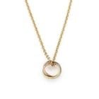CARTIER TRINITY 18K TRI-COLOR GOLD SMALL TRIPLE RING PENDANT & CHAIN CERT: CARTIER TRINITY 18K TRI-COLOR GOLD SMALL TRIPLE RING PENDANT & CHAIN CERT CARTIER TRINITY 18K TRI-COLOR GOLD SMALL TRIPLE RING PENDANT & CHAIN CERT Cartier Trinity 18k Tri-Color Gold Small Triple Ring