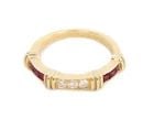 CARTIER CONTESSA HALF CIRCLE DIAMOND & RUBY 18K GOLD BAND SIZE 49-US 5 (1 of 1)