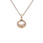 CHOPARD HAPPY DIAMOND GOLD NECKLACE 18K ROSE ROUND PENDANT: CHOPARD HAPPY DIAMOND GOLD NECKLACE 18K ROSE ROUND PENDANT CHOPARD HAPPY DIAMOND GOLD NECKLACE 18K ROSE ROUND PENDANT This lovely Chopard Happy Diamond necklace is a stunning piece of fine jewelry fea