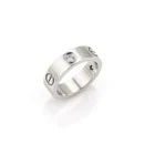 CARTIER LOVE 3 DIAMOND 18K GOLD 5.5MM BAND RING SIZE EU 46-US 3.75 W/CERT: CARTIER LOVE 3 DIAMOND 18K GOLD 5.5MM BAND RING SIZE EU 46-US 3.75 W/CERT CARTIER LOVE 3 DIAMOND 18K GOLD 5.5MM BAND RING SIZE EU 46-US 3.75 W/CERT Cartier Love 3 Diamond 18k Gold 5.5mm Band Ring Size
