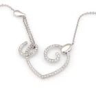 LA NOUVELLE BAGUE DIAMOND GOLD NECKLACE 18KT WHITE 1.20CT OPEN HEART PENDANT (1 of 1)