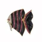 ONYX RUBY & DIAMOND 18K TWO TONE GOLD FISH BROOCH (1 of 2)