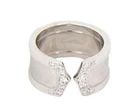 CARTIER DOUBLE C DIAMOND 18K WHITE GOLD 10MM WIDE BAND RING SIZE 51-US 5.5: CARTIER DOUBLE C DIAMOND 18K WHITE GOLD 10MM WIDE BAND RING SIZE 51-US 5.5 CARTIER DOUBLE C DIAMOND 18K WHITE GOLD 10MM WIDE BAND RING SIZE 51-US 5.5 Cartier Double C Diamond 18k White Gold 10mm Wide 