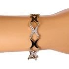 DIAMOND ONYX 1 CARAT 14K TWO TONE GOLD X LINK BRACELET VINTAGE (1 of 2)