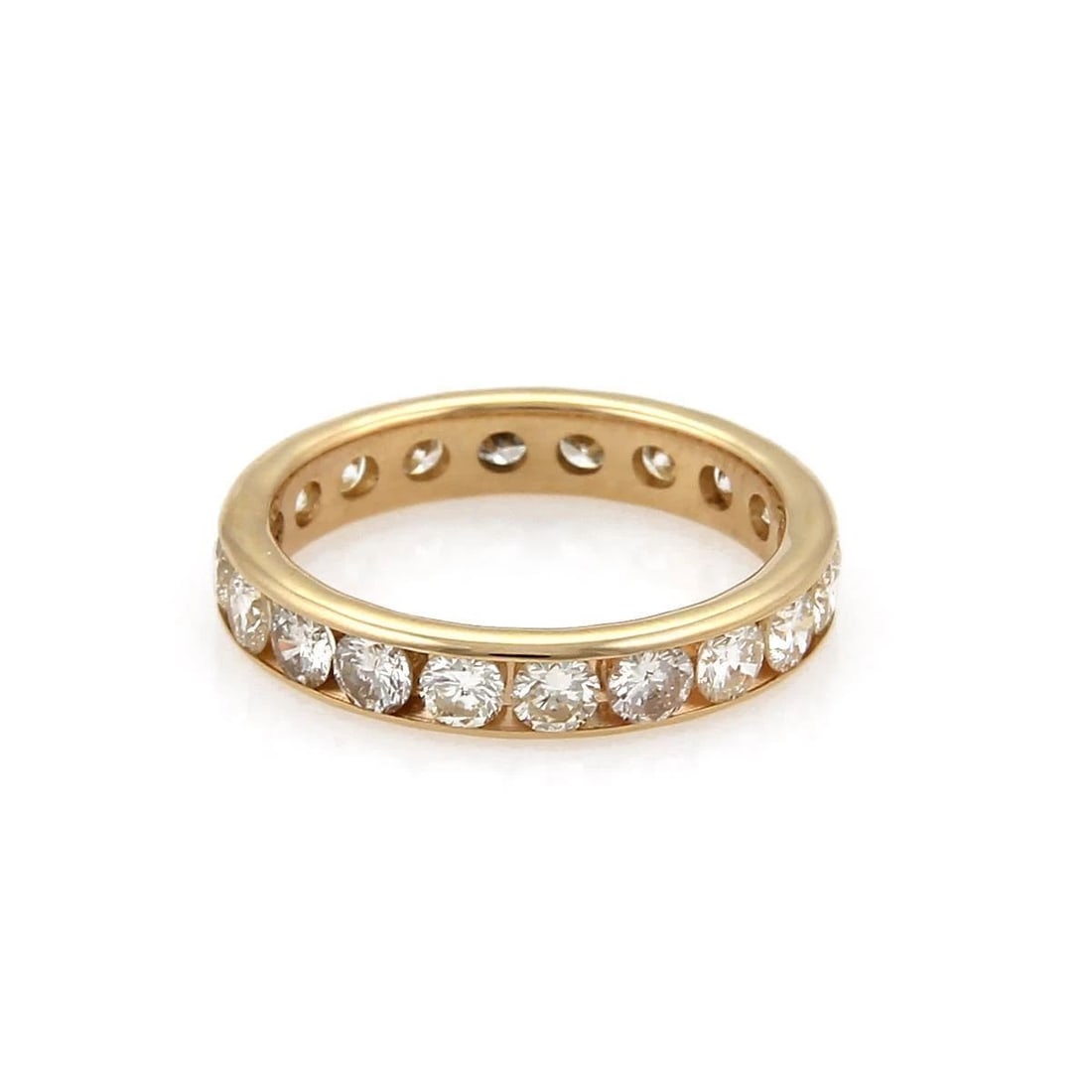 14K YELLOW GOLD 2.40 CARATS DIAMOND CHANNEL SET WEDDING BAND RING SIZE - 7 (1 of 2)