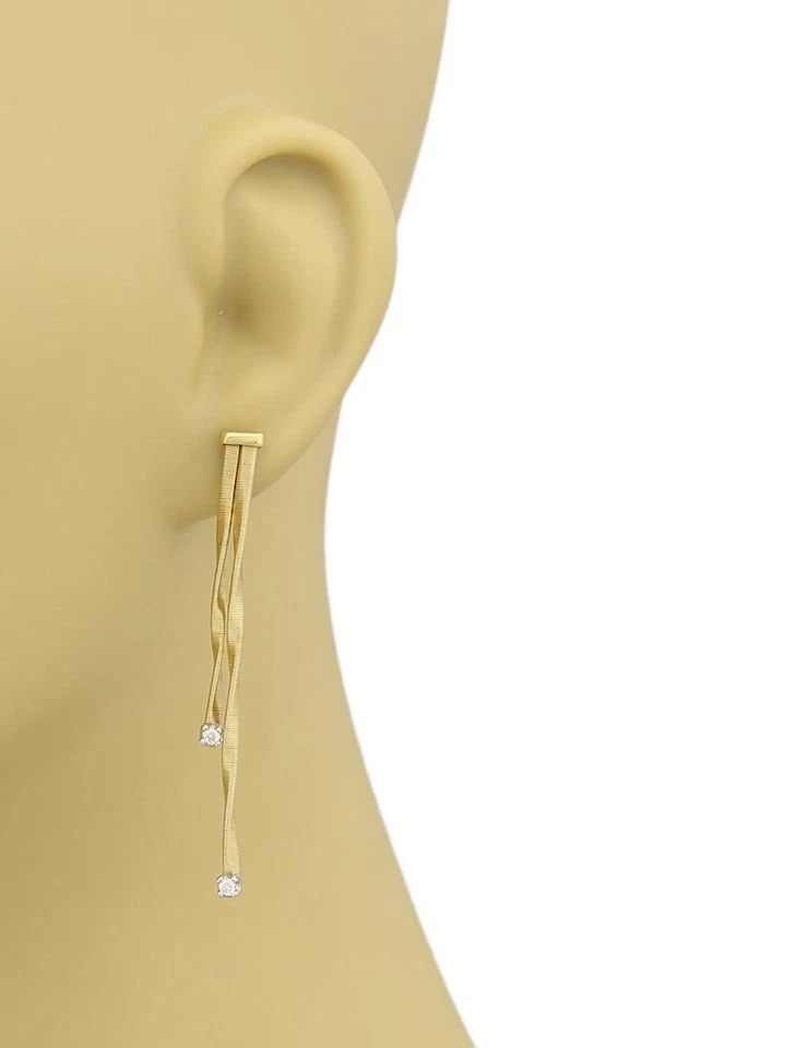 MARCO BICEGO DIAMONDS GOLD EARRINGS 18K YELLOW DOUBLE STRAND DANGLE STYLE: MARCO BICEGO DIAMONDS GOLD EARRINGS 18K YELLOW DOUBLE STRAND DANGLE STYLE MARCO BICEGO DIAMONDS GOLD EARRINGS 18K YELLOW DOUBLE STRAND DANGLE STYLE This gorgeous pair of authentic earrings are by reno