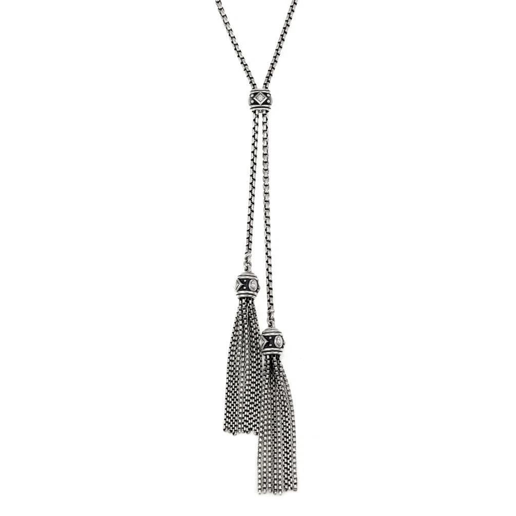 64633 DAVID YURMAN RENAISSANCE NECKLACE DIAMOND STERLING SILVER TASSEL PENDANT: 64633 DAVID YURMAN RENAISSANCE NECKLACE DIAMOND STERLING SILVER TASSEL PENDANT 64633 DAVID YURMAN RENAISSANCE NECKLACE DIAMOND STERLING SILVER TASSEL PENDANT 64633 David Yurman Renaissance Diamond Ste