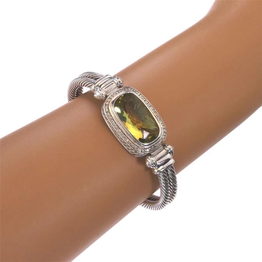 DAVID YURMAN NOBELESSE BRACELET DIAMOND CITRINE STERLING SILVER DOUBLE BAND: DAVID YURMAN NOBELESSE BRACELET DIAMOND CITRINE STERLING SILVER DOUBLE BAND DAVID YURMAN NOBELESSE BRACELET DIAMOND CITRINE STERLING SILVER DOUBLE BAND David Yurman Nobelesse Diamond Citrine Sterling 