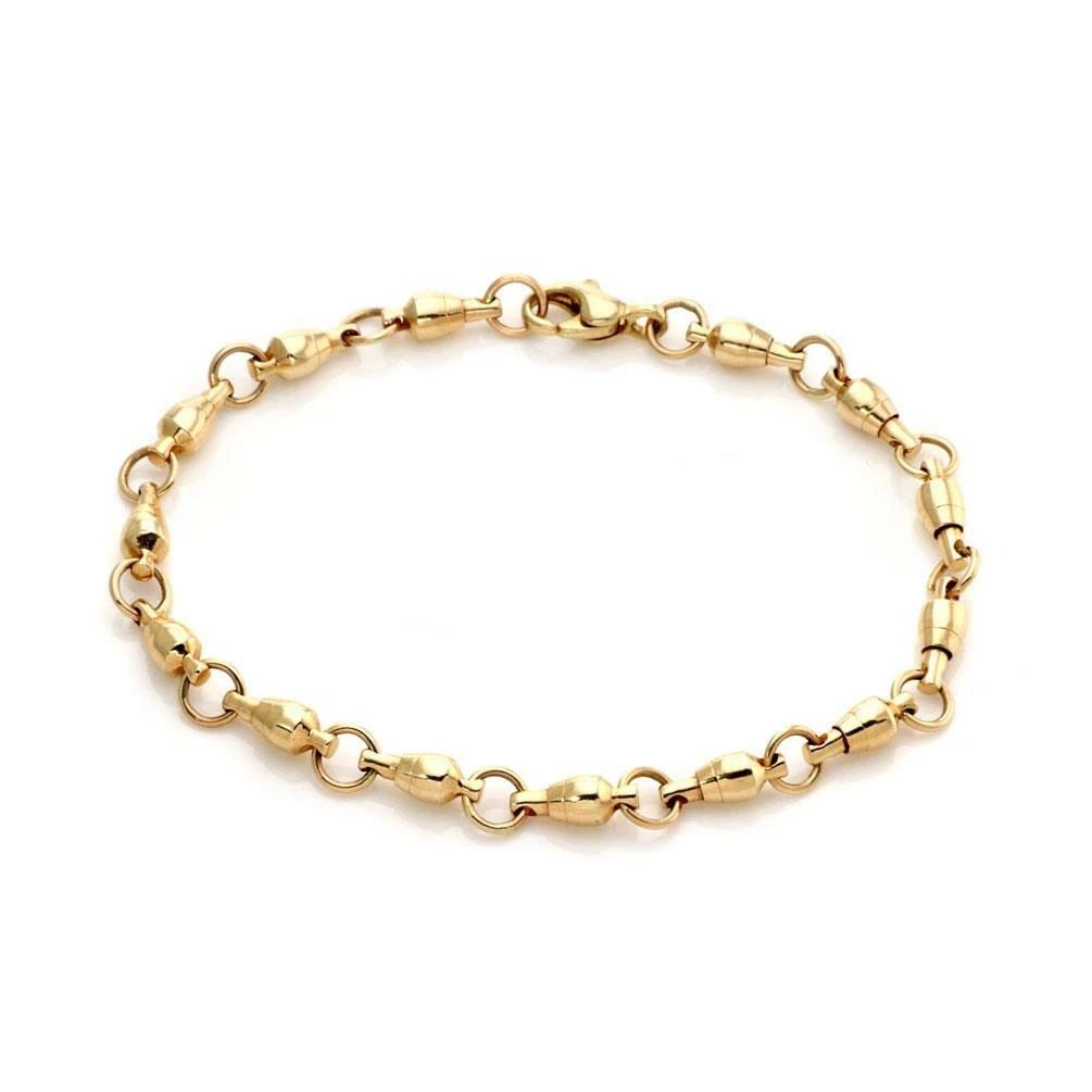 "SPACE CAPSULE" 14K BRACELET YELLOW GOLD VINTAGE LINK 8" LONG (1 of 2)