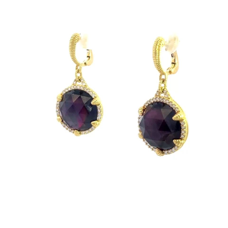JUDITH RIPKA DIAMOND GOLD EARRINGS 18K YELLOW DROP DANGLE (1 of 1)