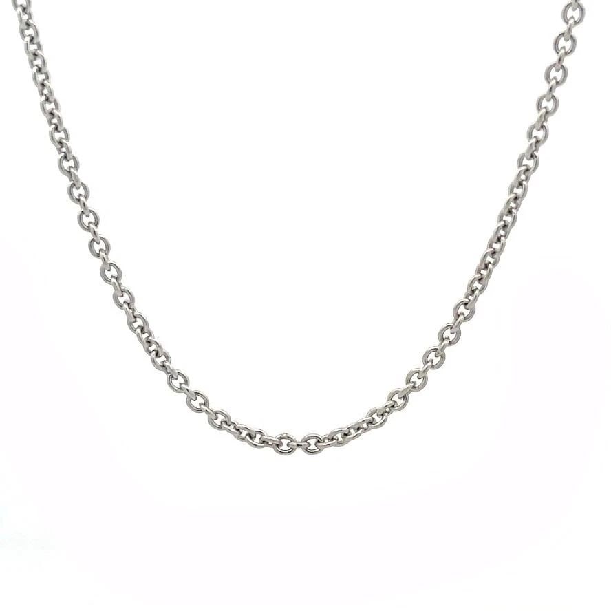 BVLGARI GOLD WHITE NECKLACE 18K CHAIN ENGRAVE RINGS OVAL LINKS: BVLGARI GOLD WHITE NECKLACE 18K CHAIN ENGRAVE RINGS OVAL LINKS BVLGARI GOLD WHITE NECKLACE 18K CHAIN ENGRAVE RINGS OVAL LINKS This is an authentic Bulgari 18k white gold chain. It has a 2mm thick stur