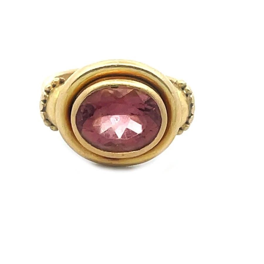 ELIZABETH LOCKE GOLD RING GEMSTONE 19K YELLOW OVAL TOP (1 of 1)
