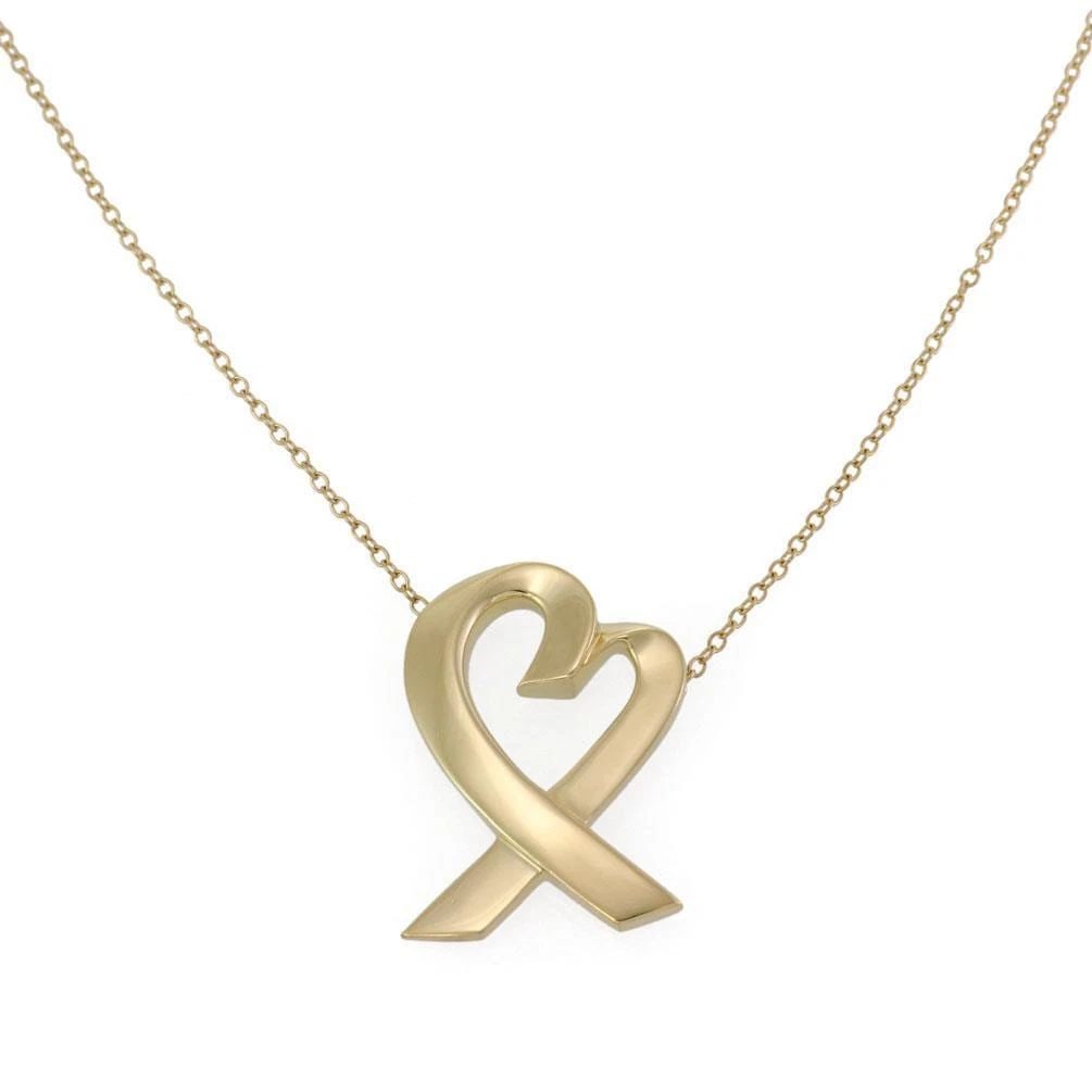 TIFFANY & CO. PICASSO HEART PENDANT LARGE 18K YELLOW GOLD NECKLACE: TIFFANY & CO. PICASSO HEART PENDANT LARGE 18K YELLOW GOLD NECKLACE TIFFANY & CO. PICASSO HEART PENDANT LARGE 18K YELLOW GOLD NECKLACE Tiffany & Co. Picasso 18k Yellow Gold Loving Heart Large Pendant C