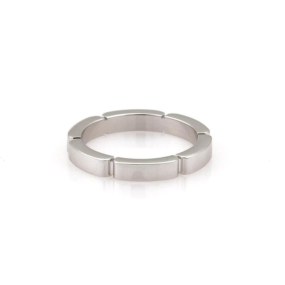 CARTIER MAILLON PANTHERE 18K WHITE GOLD 1 ROW BAND RING SIZE 48-US 4.5 CERT: CARTIER MAILLON PANTHERE 18K WHITE GOLD 1 ROW BAND RING SIZE 48-US 4.5 CERT CARTIER MAILLON PANTHERE 18K WHITE GOLD 1 ROW BAND RING SIZE 48-US 4.5 CERT Cartier Maillon Panthere 18k White Gold 1 Row Ba