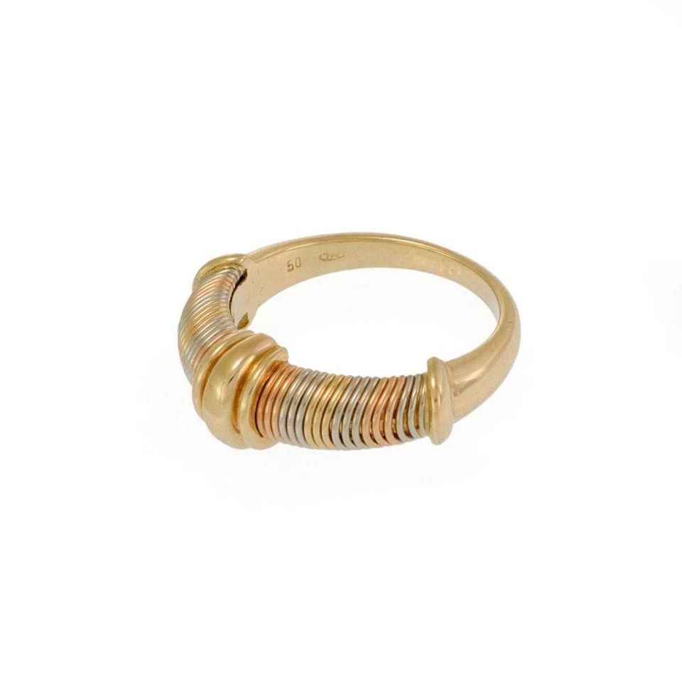 CARTIER 18K RING TRI-COLOR GOLD FINE WIRE WRAP FANCY BAND SIZE 50- US 5.5: CARTIER 18K RING TRI-COLOR GOLD FINE WIRE WRAP FANCY BAND SIZE 50- US 5.5 CARTIER 18K RING TRI-COLOR GOLD FINE WIRE WRAP FANCY BAND SIZE 50- US 5.5 Cartier 18k Tri-Color Gold Fine Wire Wrap Fancy Band