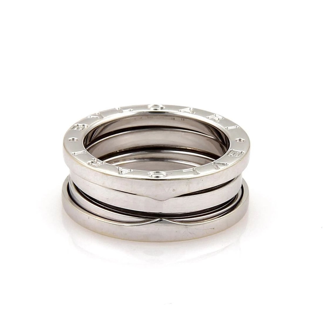 BVLGARI BULGARI B ZERO-1 18K WHITE GOLD 7MM BAND RING SIZE 51-US 5.5 (1 of 2)