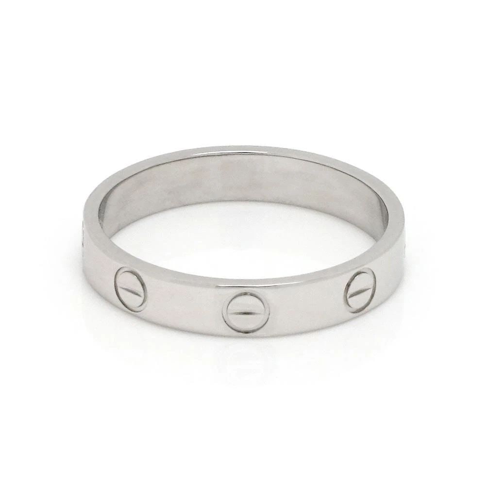 CARTIER MINI LOVE 18K WHITE GOLD 3.5MM WIDE BAND RING SIZE 55-US 7.25 (1 of 2)