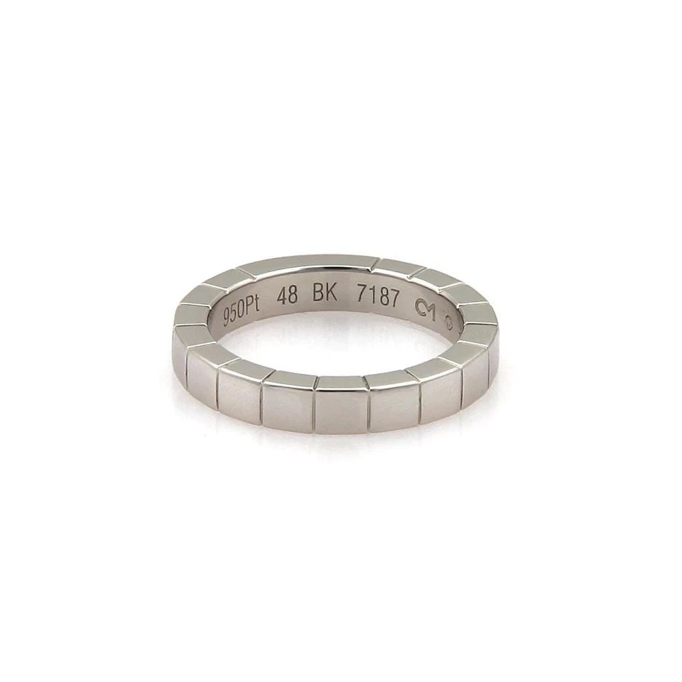 CARTIER LANIERES 18K WHITE GOLD 3MM WIDE BAND RING SIZE 48-US 4.5: CARTIER LANIERES 18K WHITE GOLD 3MM WIDE BAND RING SIZE 48-US 4.5 CARTIER LANIERES 18K WHITE GOLD 3MM WIDE BAND RING SIZE 48-US 4.5 Cartier Lanieres 18k White Gold 3mm Wide Band Ring Size 48-US 4.5 De