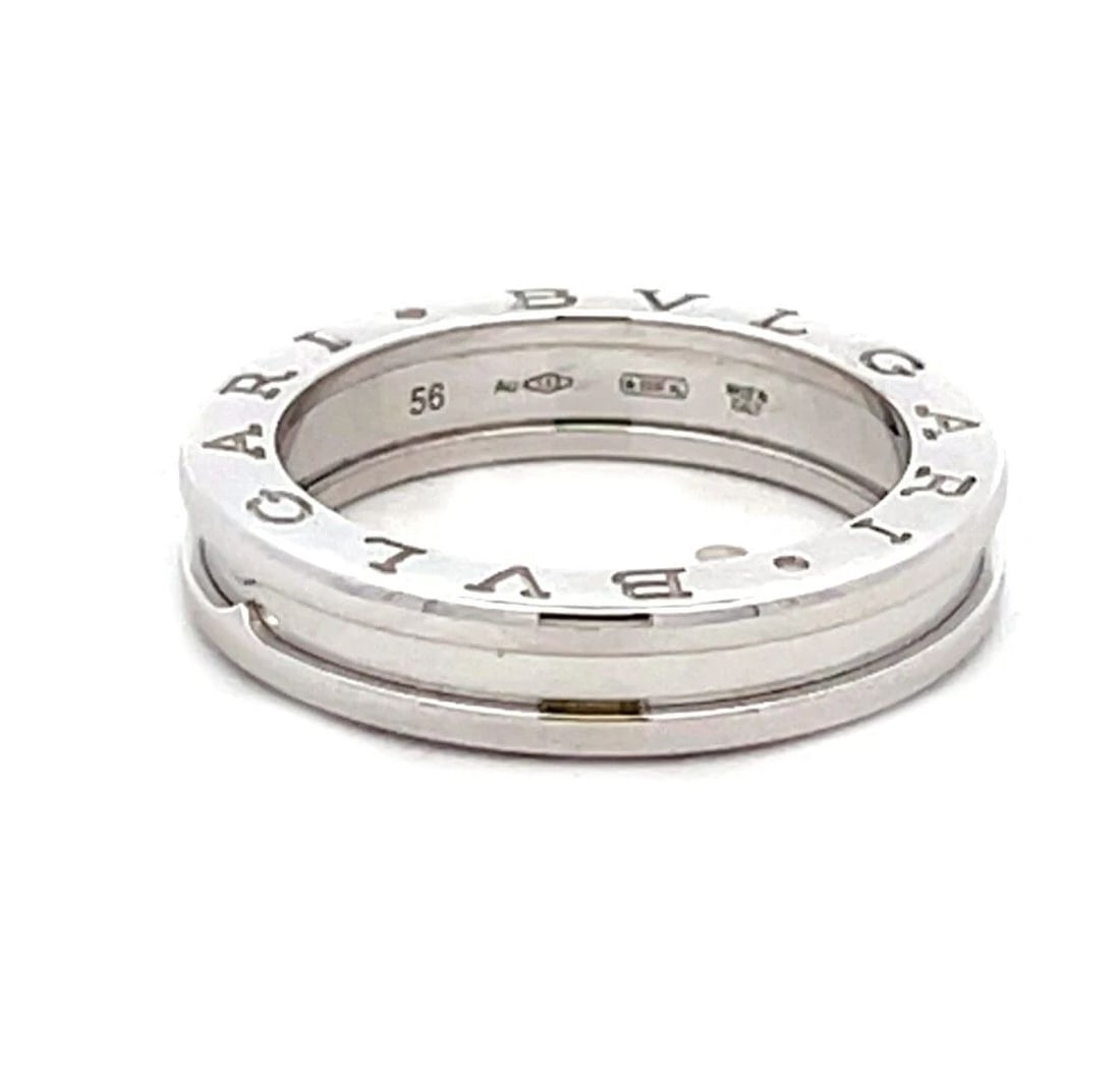 BVLGARI B. ZERO1 SINGLE ROW 18K WHITE GOLD 5MM BAND RING SIZE 56 (1 of 1)