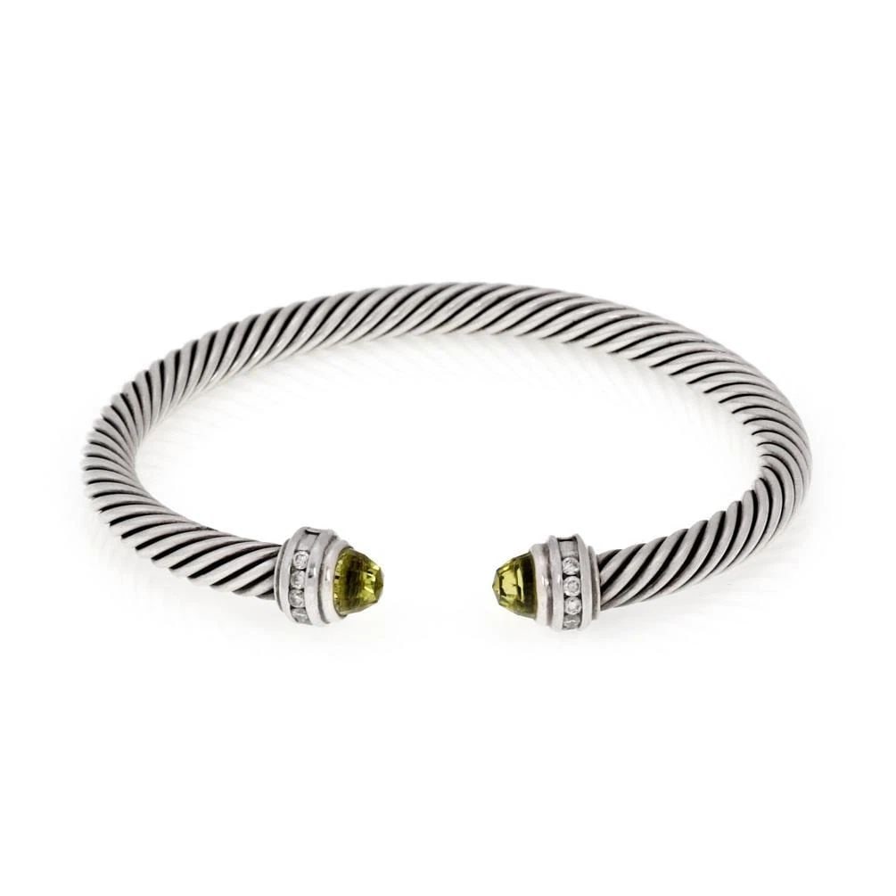 DAVID YURMAN DIAMOND CUFF BRACELET & GEMS STERLING SILVER CABLE DESIGN: DAVID YURMAN DIAMOND CUFF BRACELET & GEMS STERLING SILVER CABLE DESIGN DAVID YURMAN DIAMOND CUFF BRACELET & GEMS STERLING SILVER CABLE DESIGN David Yurman Diamond Peridot Sterling Silver 5mm Cable Cuf