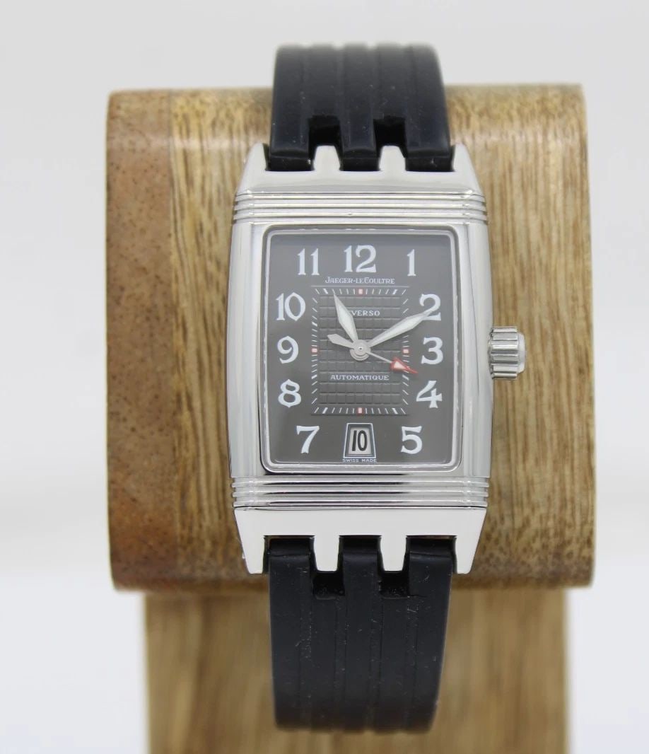 JAEGER LECOULTRE REVERSO GRAN SPORT GRAY RECTANGLE DIAL WATCH W/ BOX 290.8.60 (1 of 2)