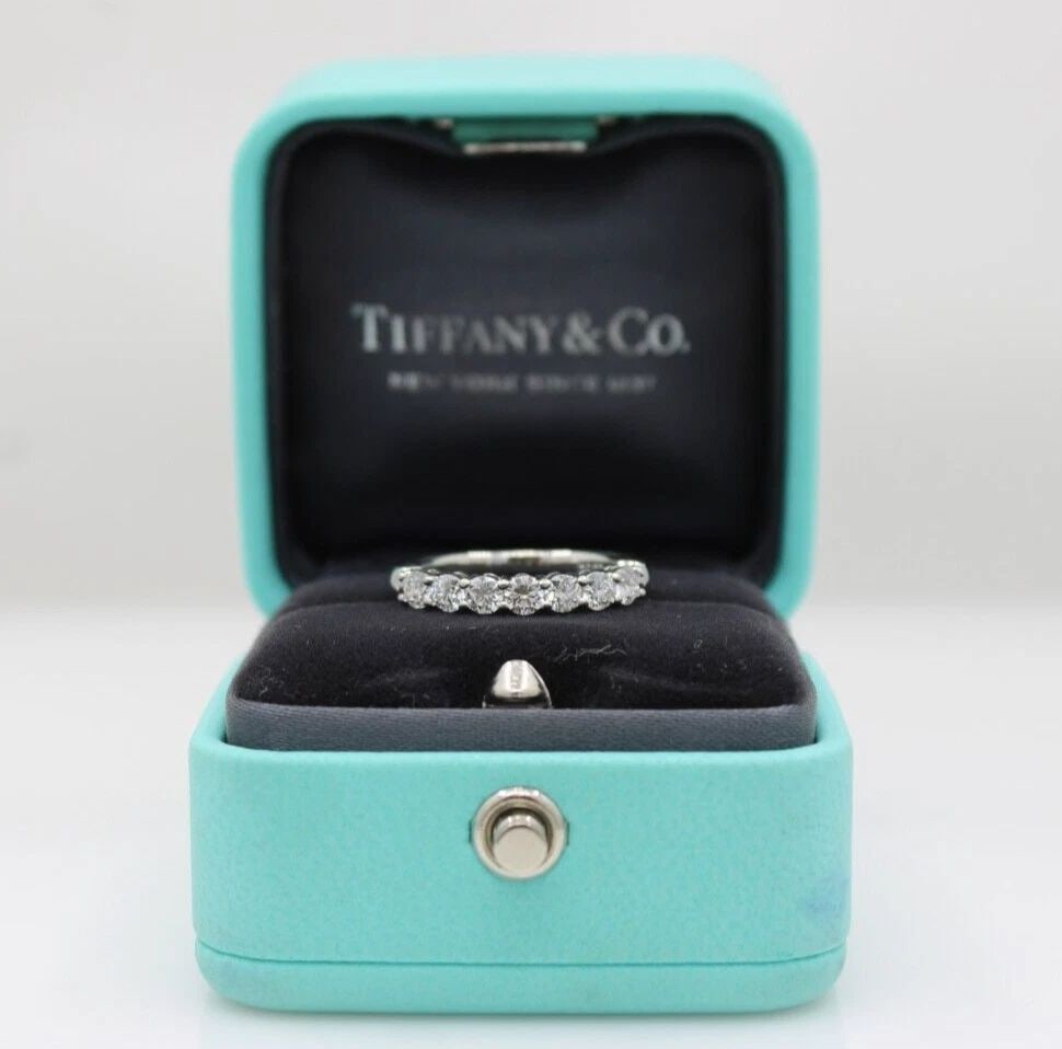 TIFFANY & CO PLATINUM 950 FOREVER 0.56 TCW NATURAL DIAMOND BAND RING SIZE 5: TIFFANY & CO PLATINUM 950 FOREVER 0.56 TCW NATURAL DIAMOND BAND RING SIZE 5 TIFFANY & CO PLATINUM 950 FOREVER 0.56 TCW NATURAL DIAMOND BAND RING SIZE 5 Description Tiffany & Co Platinum 950 Forever 0.
