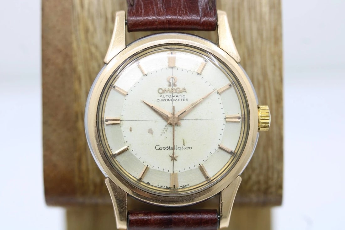 OMEGA CONSTELLATION CAL. 551 GOLD CAP 34MM CHAMPAGNE DIAL AUTOMATIC WATCH 14381 (1 of 2)
