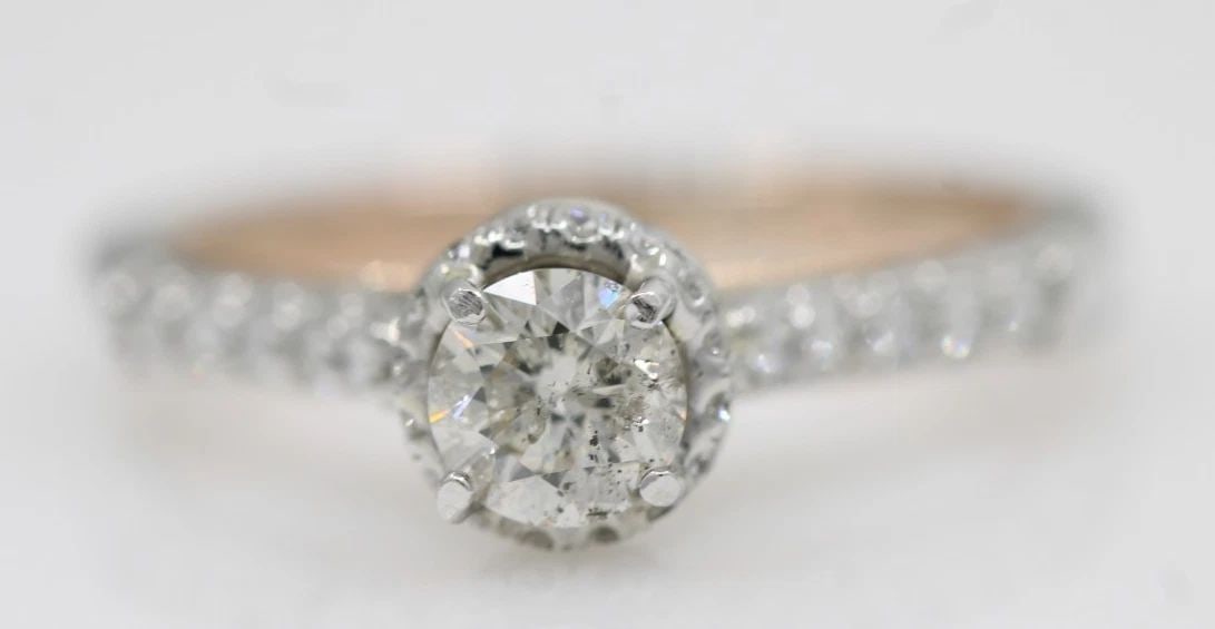 VERRAGIO 14K TWO-TONE WHITE & ROSE GOLD 0.85 TCW NATURAL DIAMOND ENGAGEMENT RING (1 of 2)