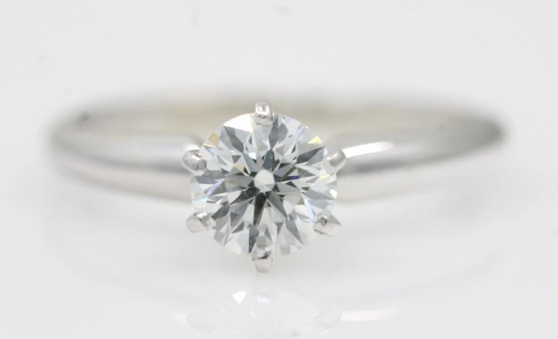 14K WHITE GOLD GIA VS2 H 0.57CT NATURAL DIAMOND SOLITAIRE ENGAGEMENT RING (1 of 2)