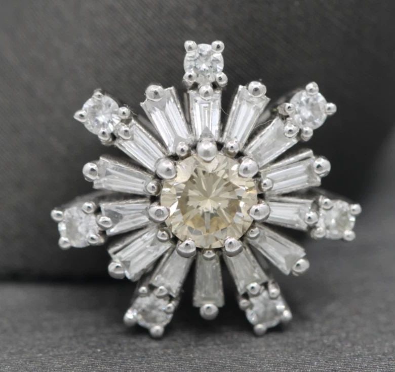 SONIA B. BITTON 14K WHITE GOLD NATURAL DIAMOND SNOWFLAKE PENDANT (1 of 2)