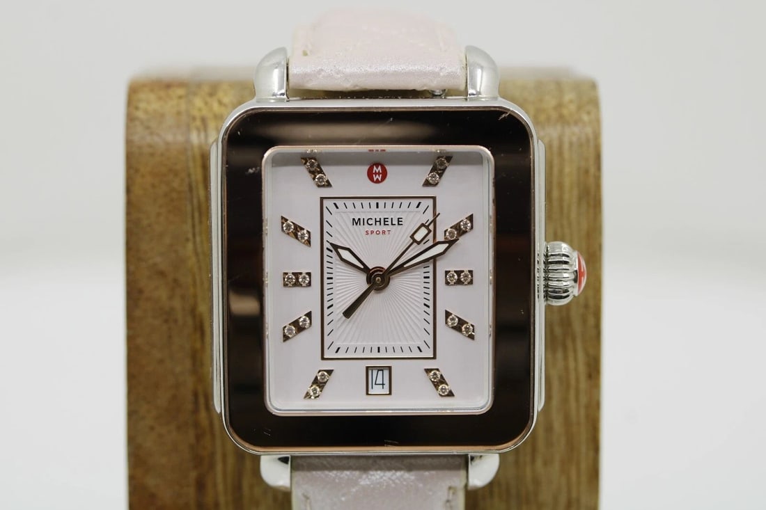 MICHELE DECO SPORT PINK SUNRAY DIAL WOMEN’S WATCH MWW06K000046 (1 of 2)