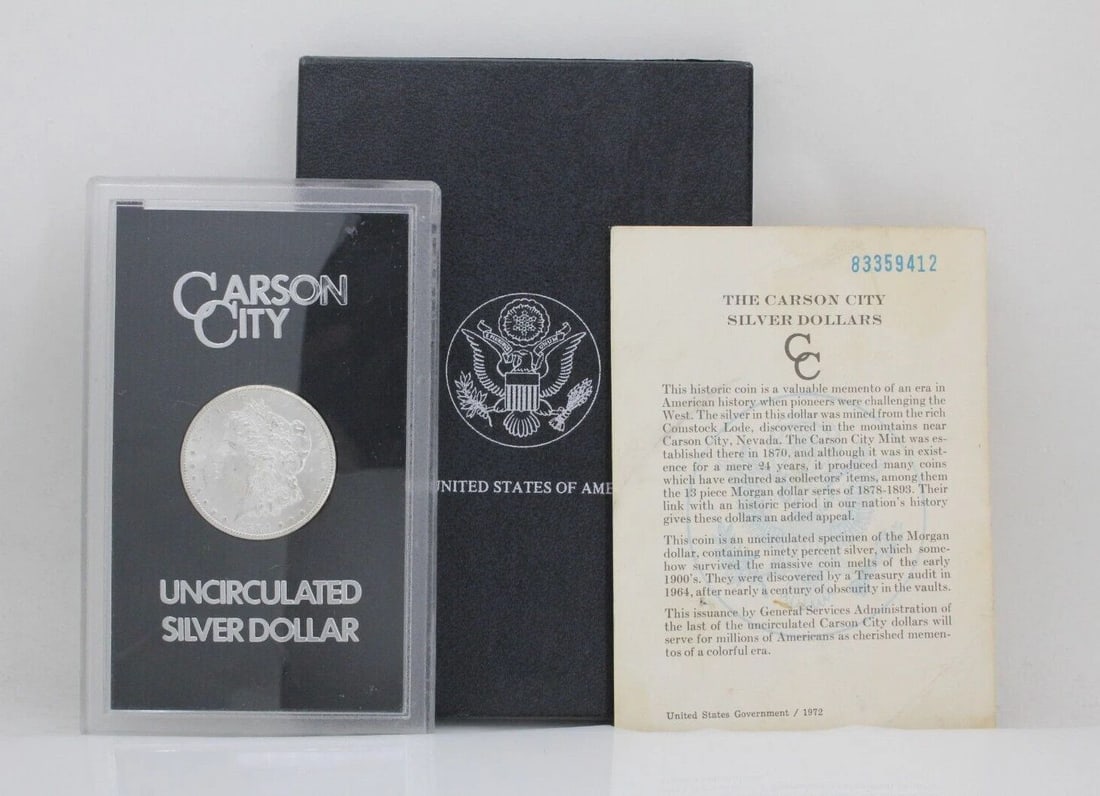 1884-CC CARSON CITY MORGAN SILVER DOLLAR UNCIRCULATED, GSA HOLDER BOX & COA (1 of 2)