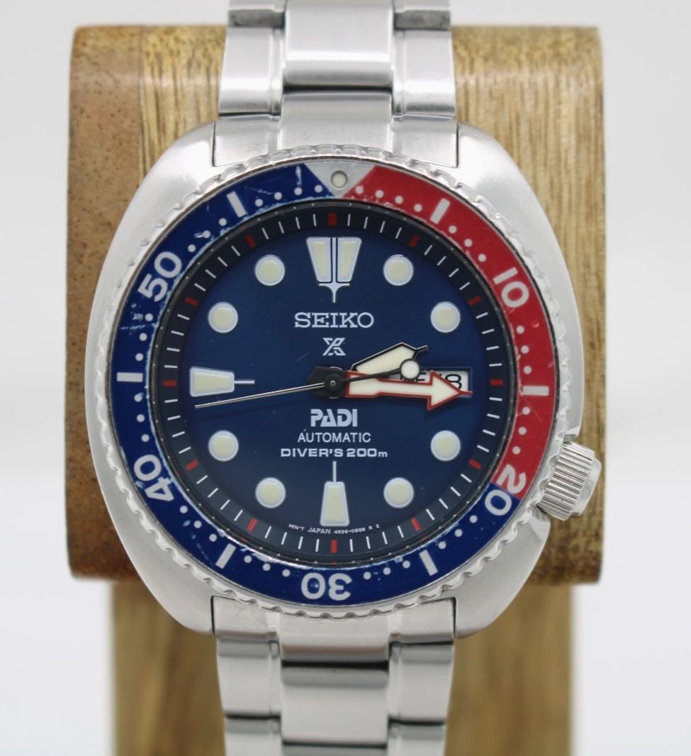 SEIKO PEPSI PADI TURTLE 42MM BLUE DAY/DATE DIAL AUTOMATIC PROPEX DIVER WATCH (1 of 2)