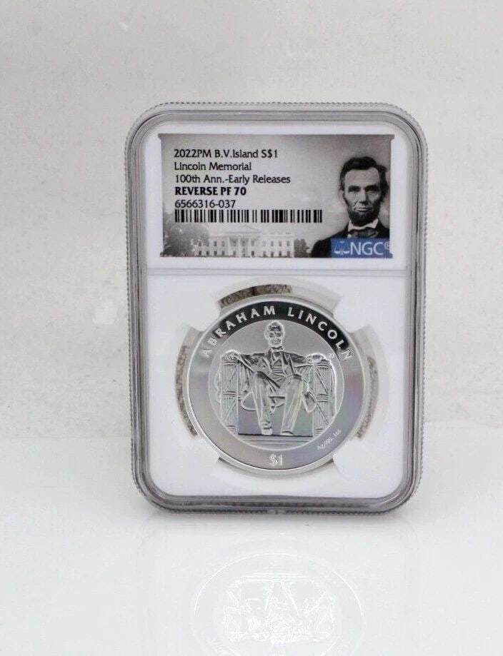 2022 LINCOLN MEMORIAL 100TH ANNIVERSARY 1 OZ SILVER COIN NGC REVERSE PF70 (1 of 2)