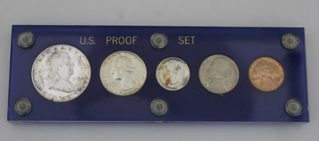 1954 UNITED STATES MINT PROOF SET BLUE HARD PLASTIC HOLDER (1 of 2)