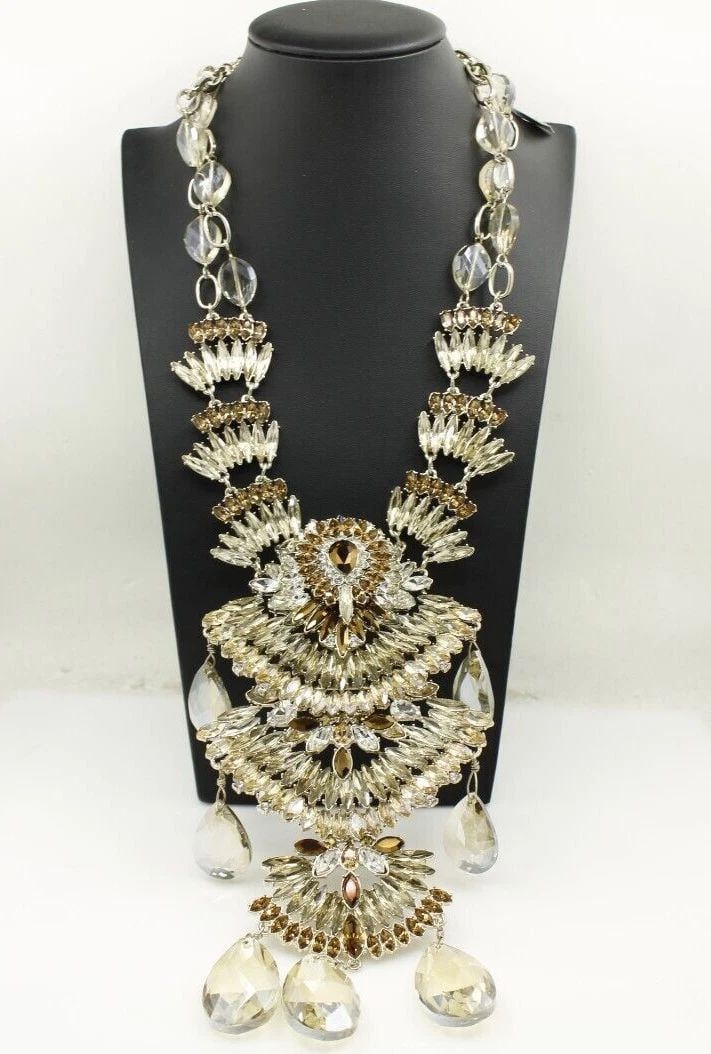 CHICOS PARIS RHINESTONE LIMITED EDITION BIB 17" NECKLACE BNWT (1 of 2)