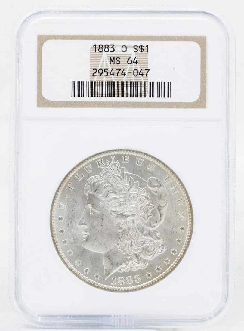 1883 O MORGAN SILVER DOLLAR NGC MS-64 OLD NGC HOLDER (1 of 2)