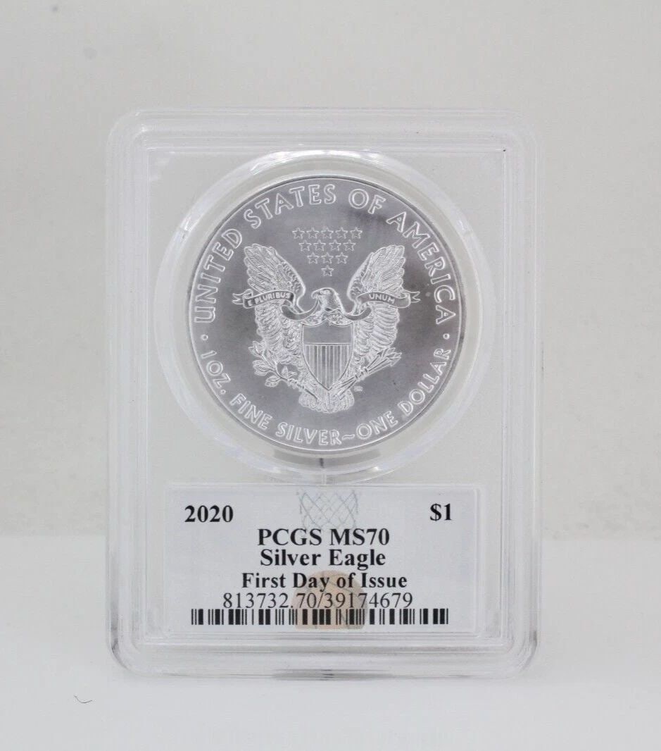 2020 SILVER EAGLE, BASKETBALL HALL OF FAME, PCGS MS 70, FIRST DAY OF ISSUE (1 of 2)