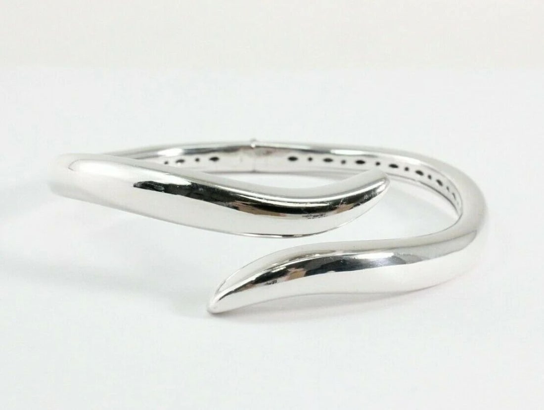 950 STERLING SILVER MILANO ITALY HINGED CUFF 7" BRACELET 32.8 GRAMS (1 of 2)