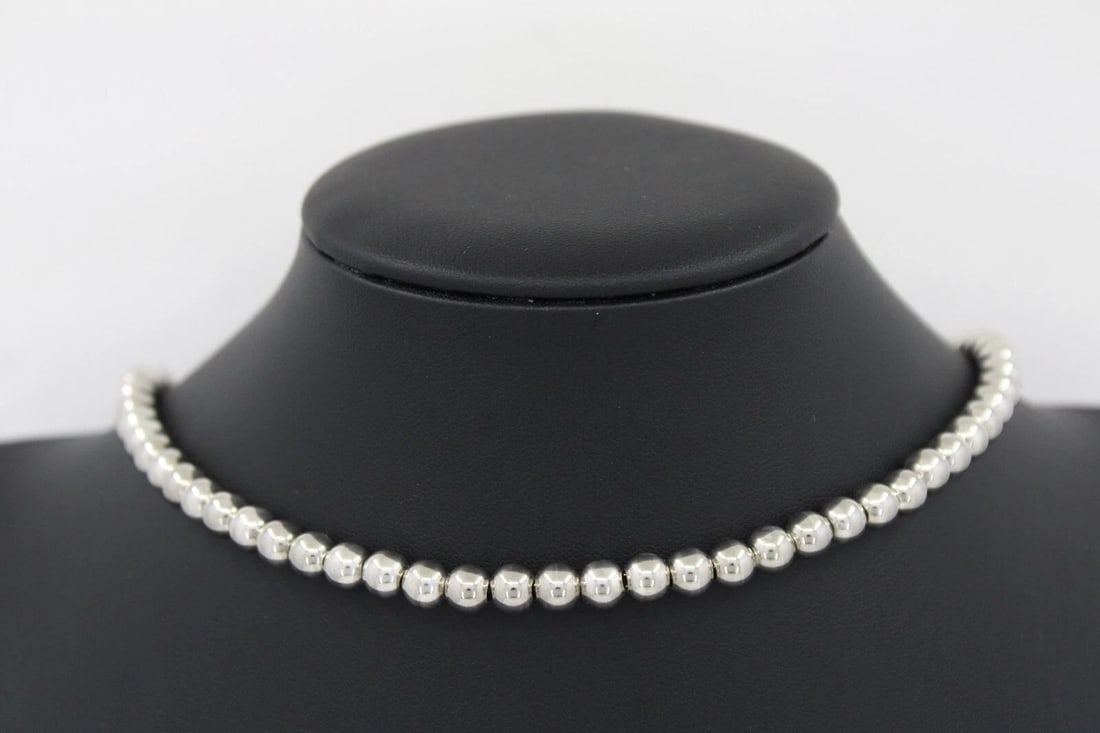 STERLING SILVER ITALY LOBSTER CLASP 6MM BEAD BALL 16.5" NECKLACE 31.9G: STERLING SILVER ITALY LOBSTER CLASP 6MM BEAD BALL 16.5" NECKLACE 31.9G STERLING SILVER ITALY LOBSTER CLASP 6MM BEAD BALL 16.5" NECKLACE 31.9G Description Sterling Silver Italy Lobster Clasp 6mm Bead B