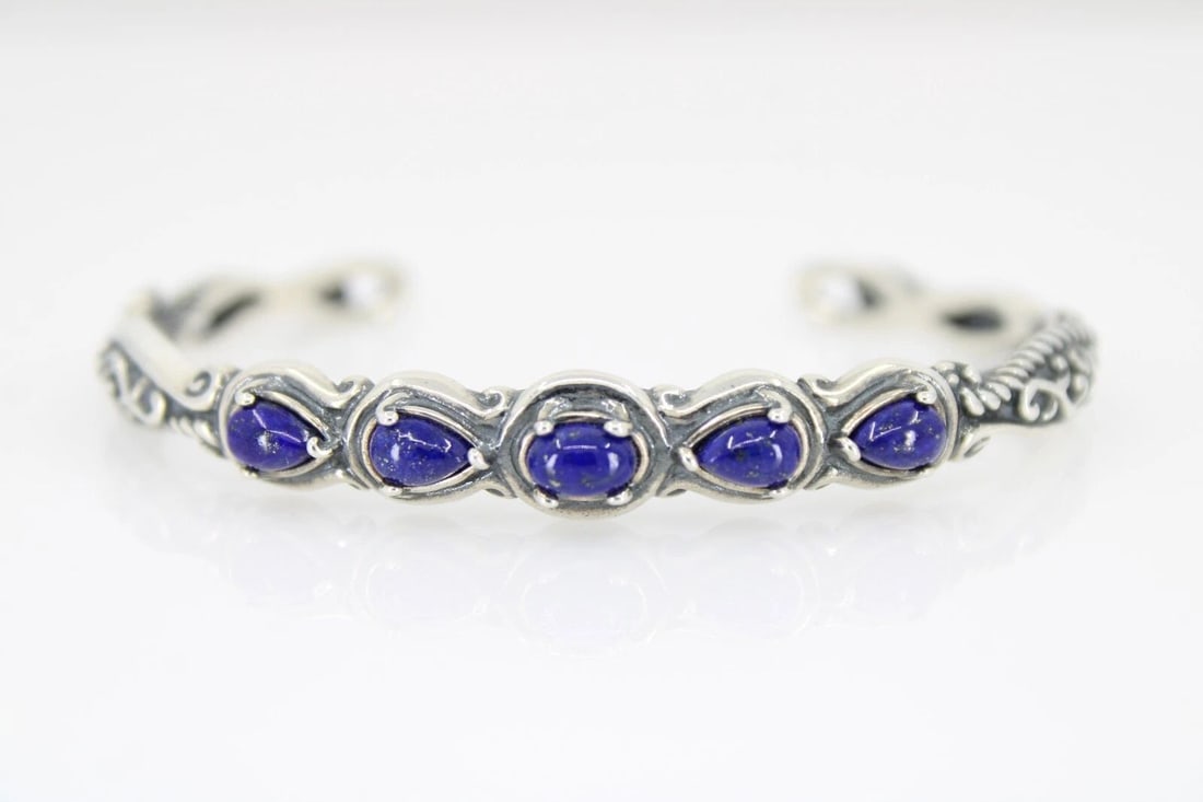 CAROLYN POLLACK STERLING SILVER BLUE LAPIS 6.5" CUFF BRACELET (1 of 2)