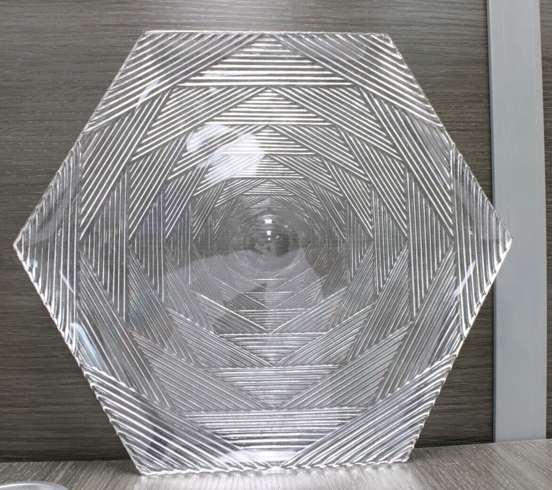 TIFFANY & CO BY JOSEF REIDEL HEXAGONAL CRYSTAL PLATTER 13" (1 of 2)