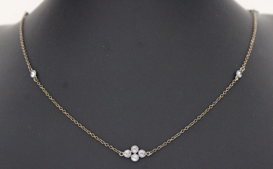 FRIEDA ROTHMAN STERLING SILVER SIGNATURE FOUR POINT STATION NECKLACE 8.8 GRAMS (1 of 2)