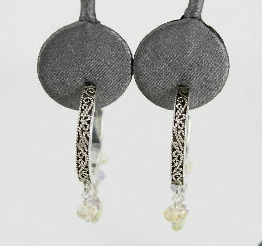 LORI BONN DESIGN STERLING SILVER HOOPS W/ BRIOLETTE CUT GEMSTONE EARRINGS: LORI BONN DESIGN STERLING SILVER HOOPS W/ BRIOLETTE CUT GEMSTONE EARRINGS LORI BONN DESIGN STERLING SILVER HOOPS W/ BRIOLETTE CUT GEMSTONE EARRINGS Description Lori Bonn Design Sterling Silver Hoops w