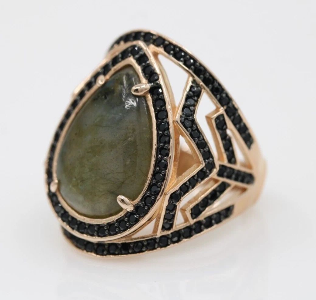 CHAPAL ZENRAY NF STERLING SILVER ROSE GOLD TONE COCKTAIL RING SIZE 7 ~ 10.7G (1 of 2)