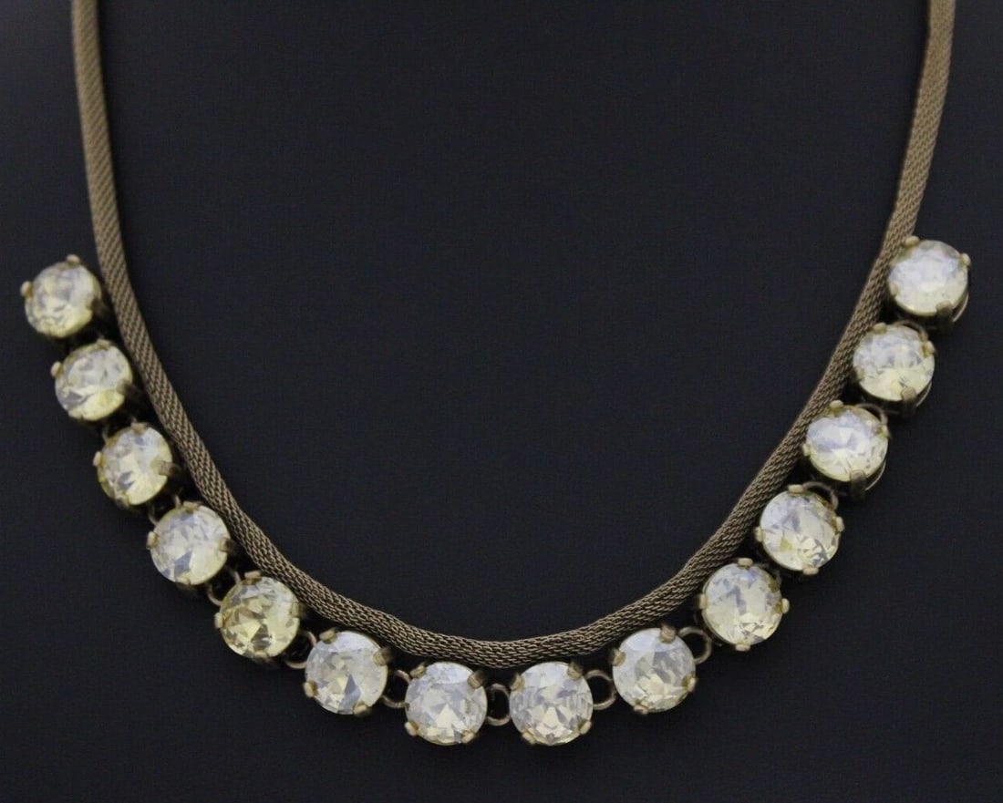 J. CREW GOLD TONED YELLOW GEM STONE STATEMENT 21" NECKLACE (1 of 2)