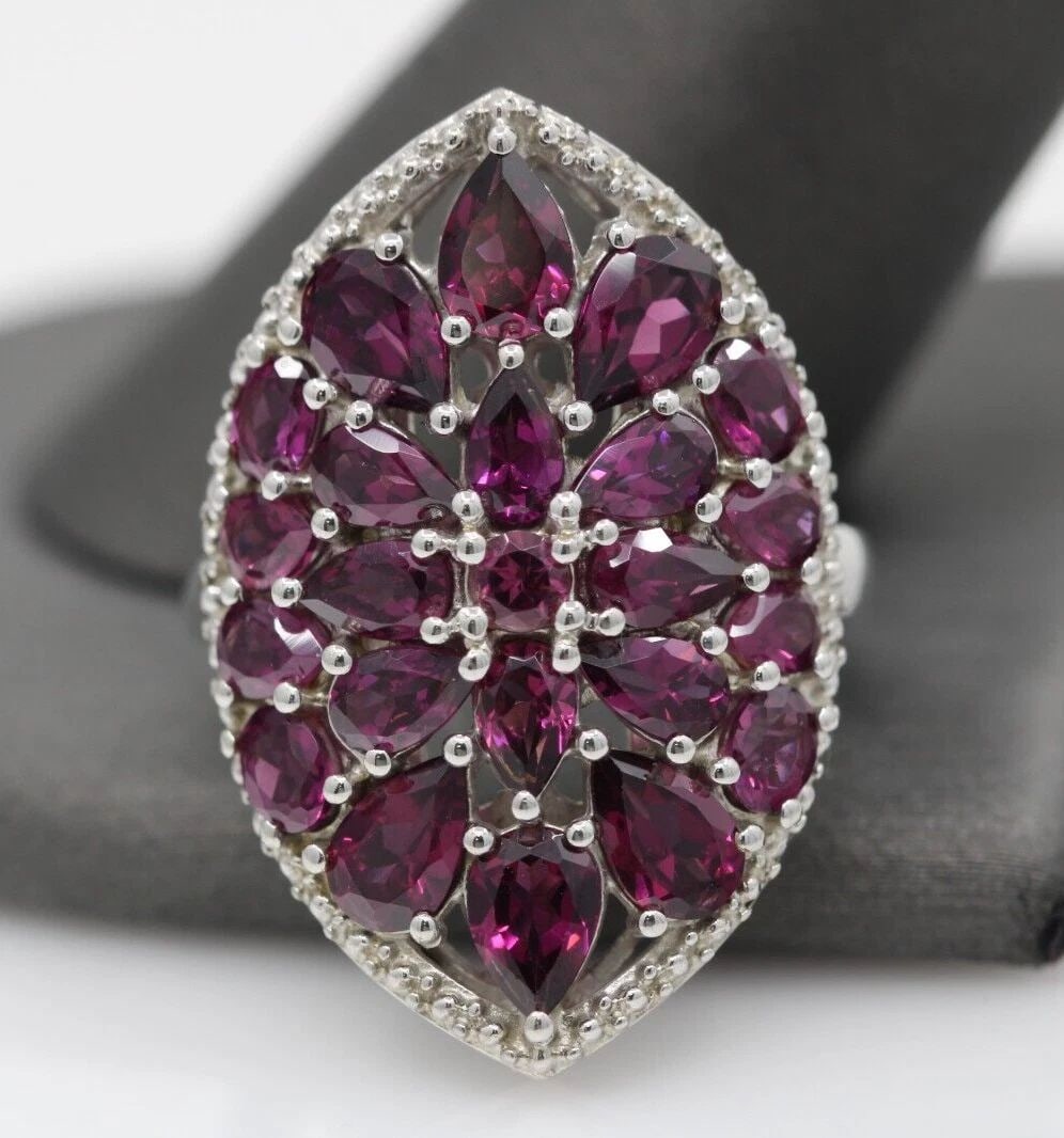 CHAPAL ZENRAY NF STERLING SILVER PURPLE GEMSTONE COCKTAIL RING SIZE 7 ~ 8.1 G (1 of 2)
