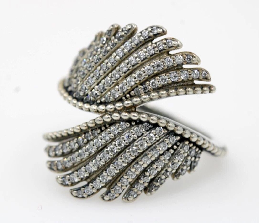PANDORA SIZE 5.5 MAJESTIC FEATHERS STERLING SILVER RING (1 of 2)
