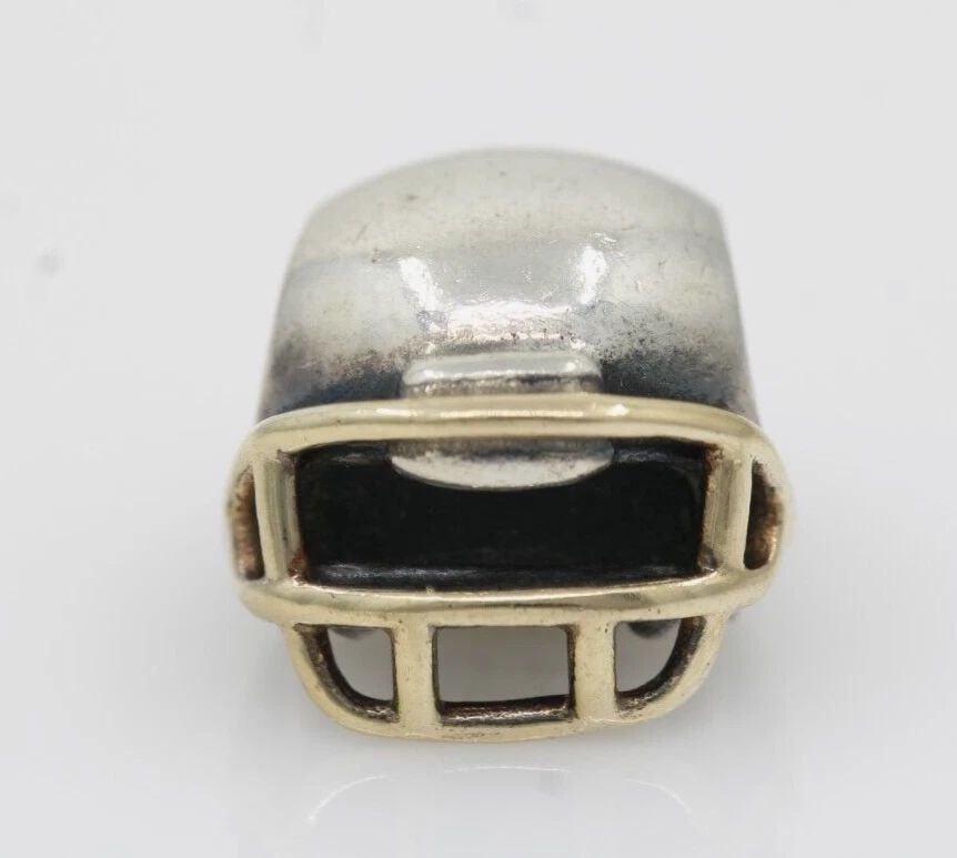 RETIRED PANDORA 14K TWO TONE HELMET CHARM 4.8 GRAMS (1 of 2)
